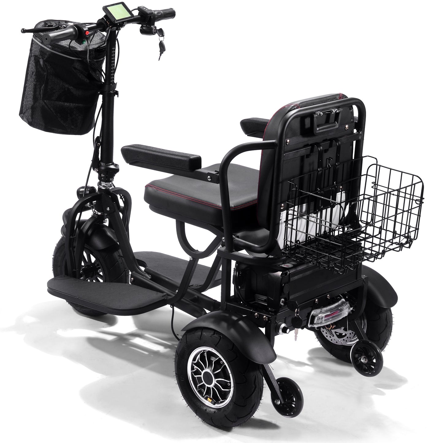 Folding Mobility Electric Trike 48v 1000w Dual Motor Lithium Black