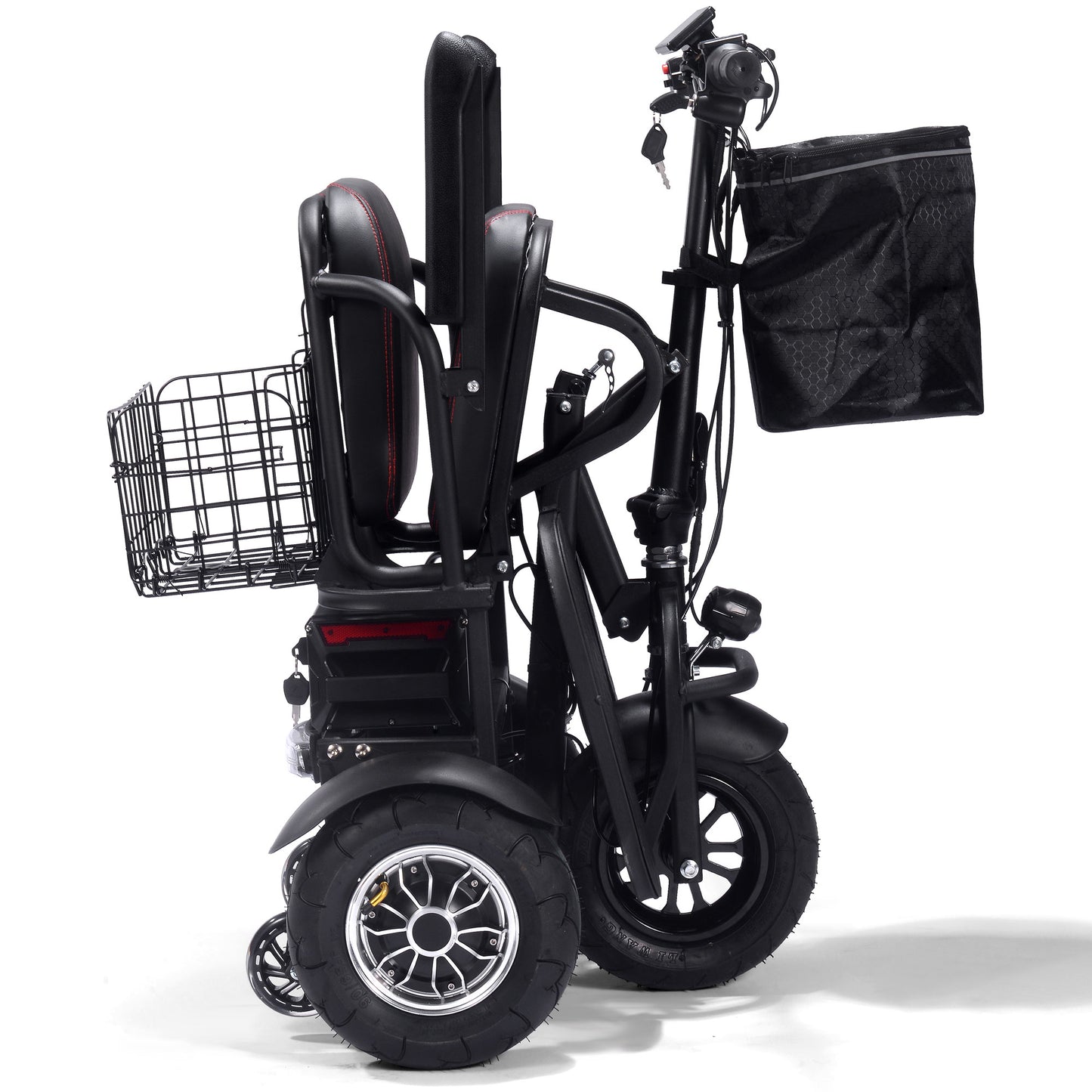 Folding Mobility Electric Trike 48v 1000w Dual Motor Lithium Black
