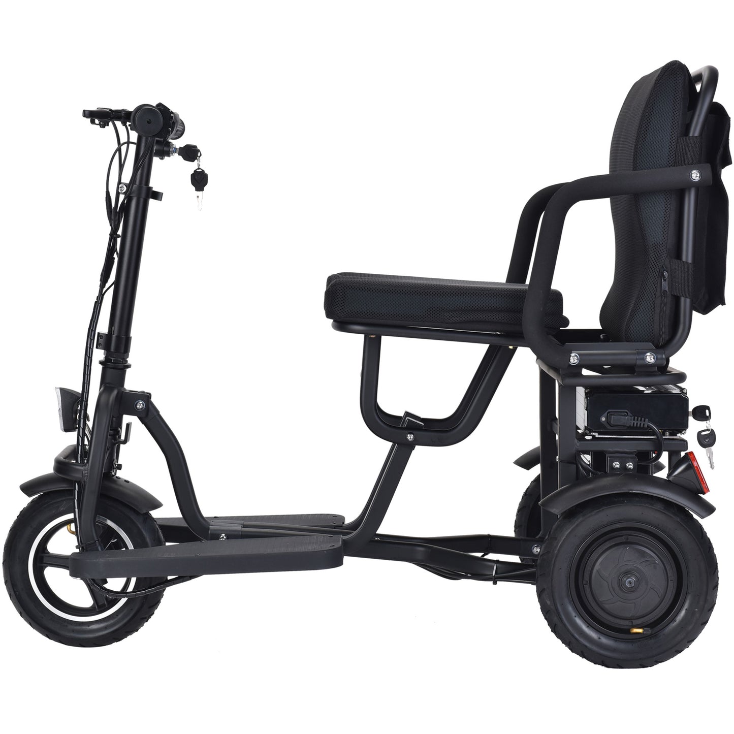 Folding Mobility Electric Trike 48v 700w Dual Motor Lithium Black