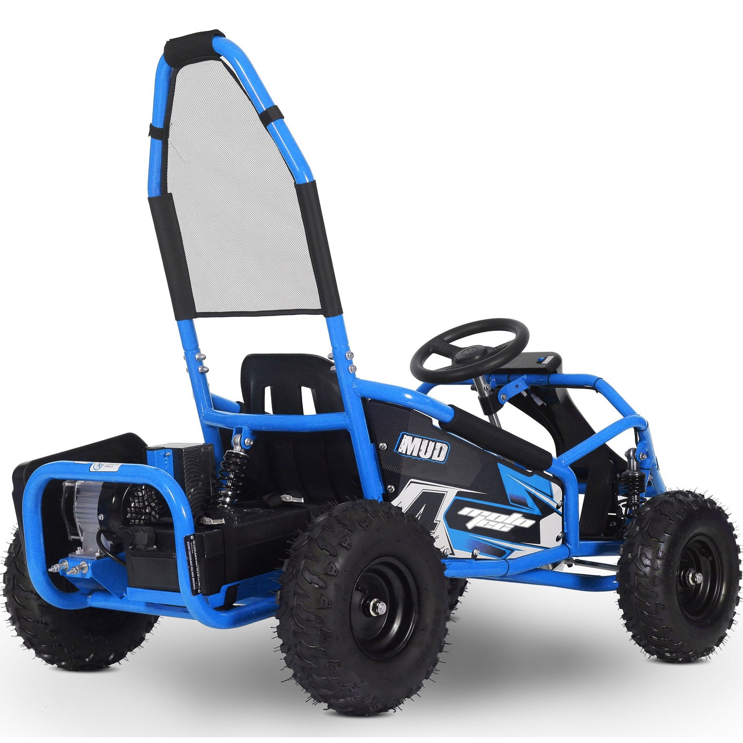 Mud Monster Kids Electric 48v 1000w Go Kart Full Suspension Blue