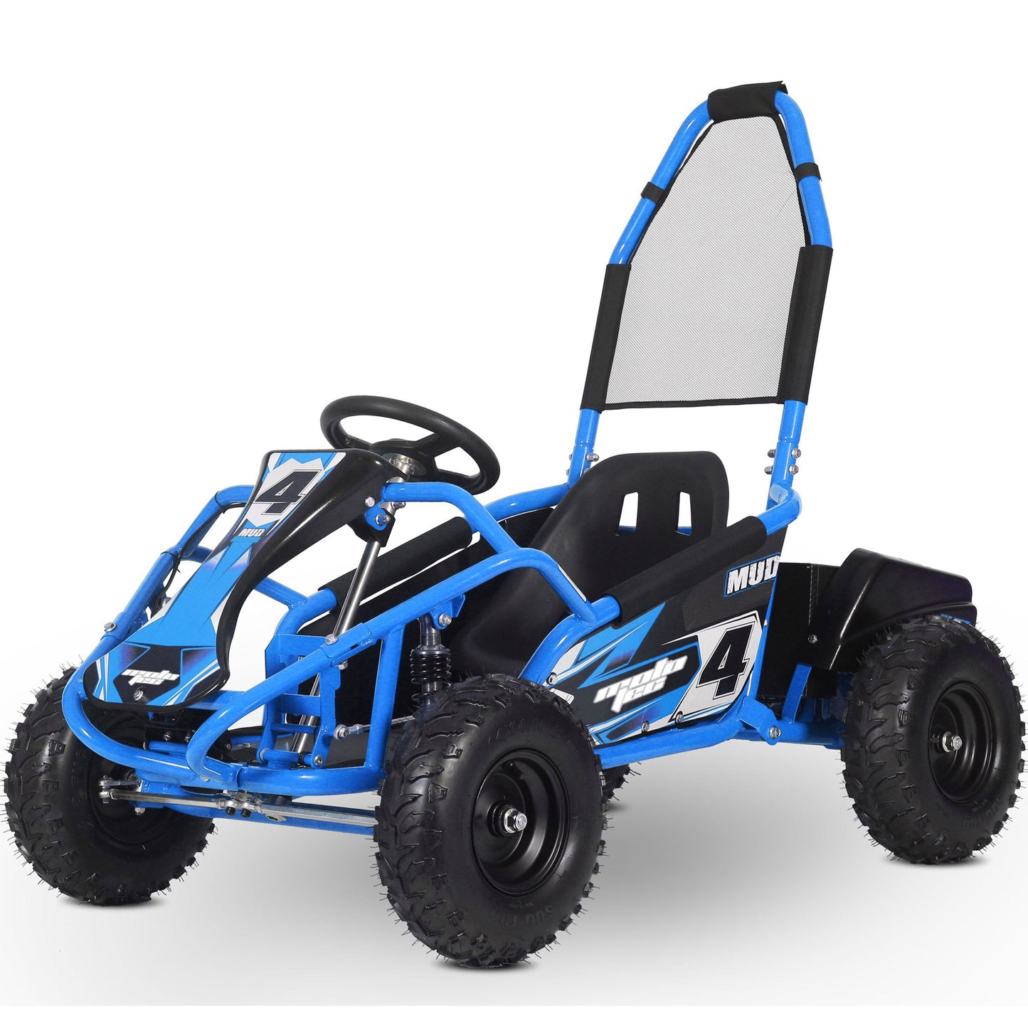 Mud Monster Kids Electric 48v 1000w Go Kart Full Suspension Blue