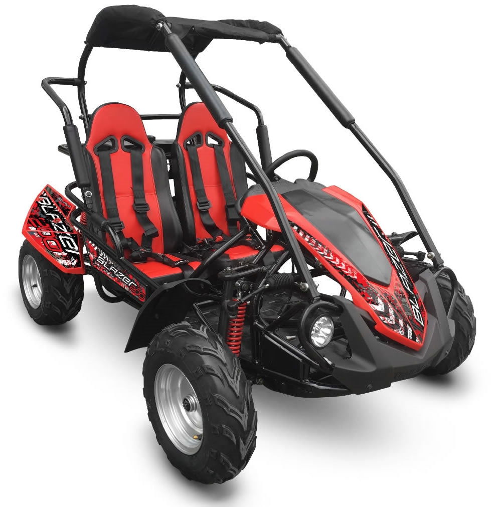 Interceptor Blazer 200R MID-Size Deluxe Go Kart, 7hp Torque Converter, Electric Start Reverse