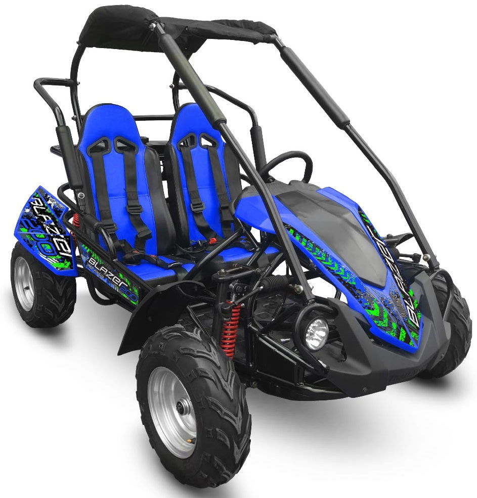 Interceptor Blazer 200R MID-Size Deluxe Go Kart, 7hp Torque Converter, Electric Start Reverse