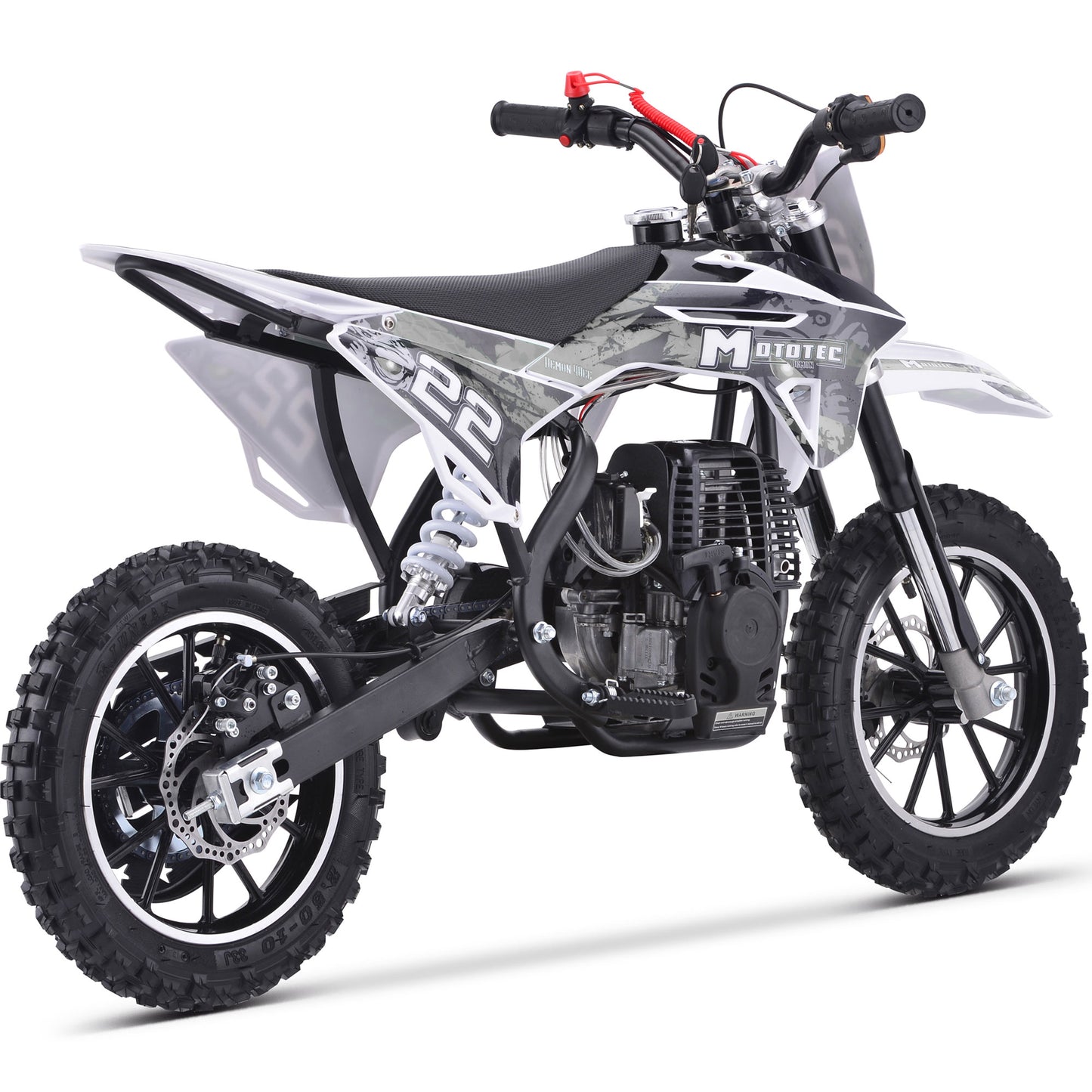 Demon 40cc 4-Stroke Kids Gas Dirt Bike White