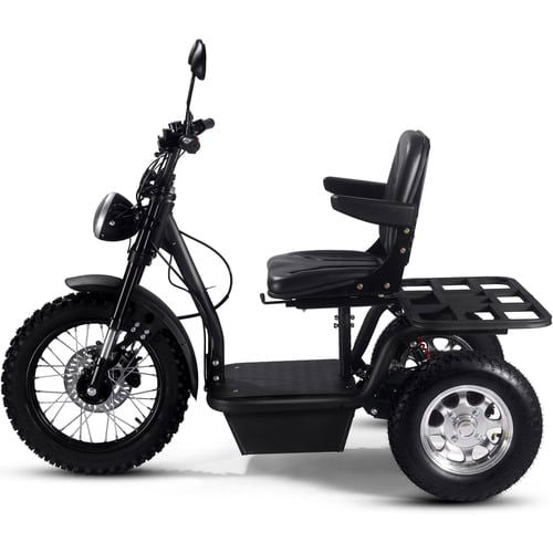 Electric Mobility Scooter 3-Wheeler Personal Transporter 1800w, Hydraulic Front Disc Brake, Full Suspension