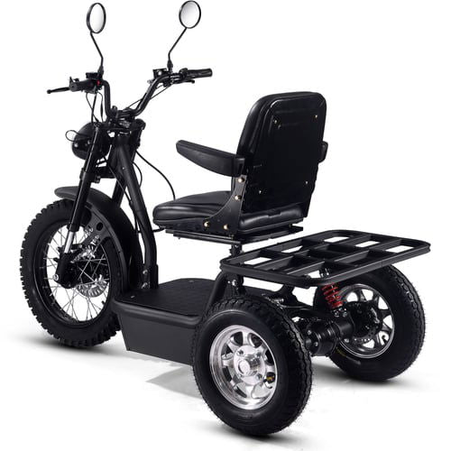 Electric Mobility Scooter 3-Wheeler Personal Transporter 1800w, Hydraulic Front Disc Brake, Full Suspension