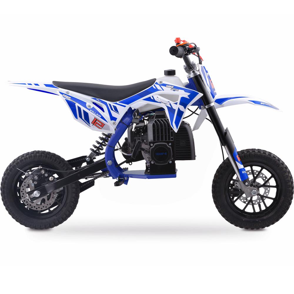 Villain 52cc 2-Stroke Kids Gas Dirt Bike Blue