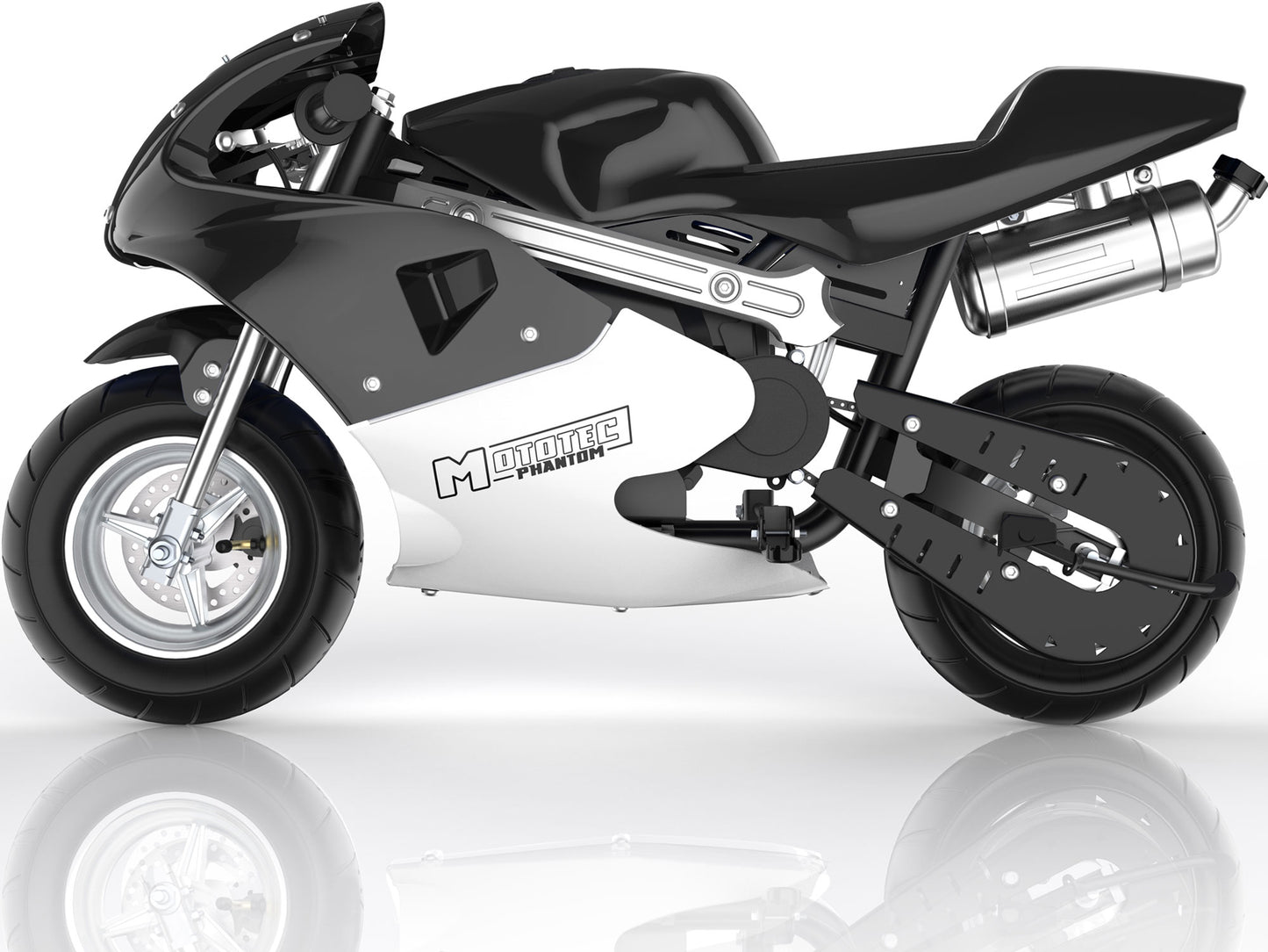 Phantom Gas Pocket Bike 49cc 2-Stroke Black