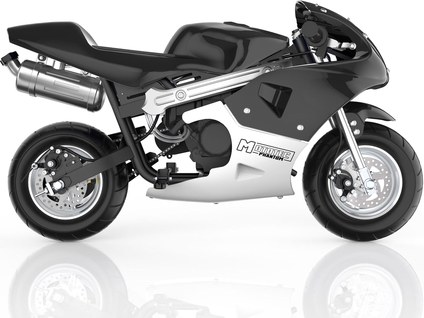 Phantom Gas Pocket Bike 49cc 2-Stroke Black