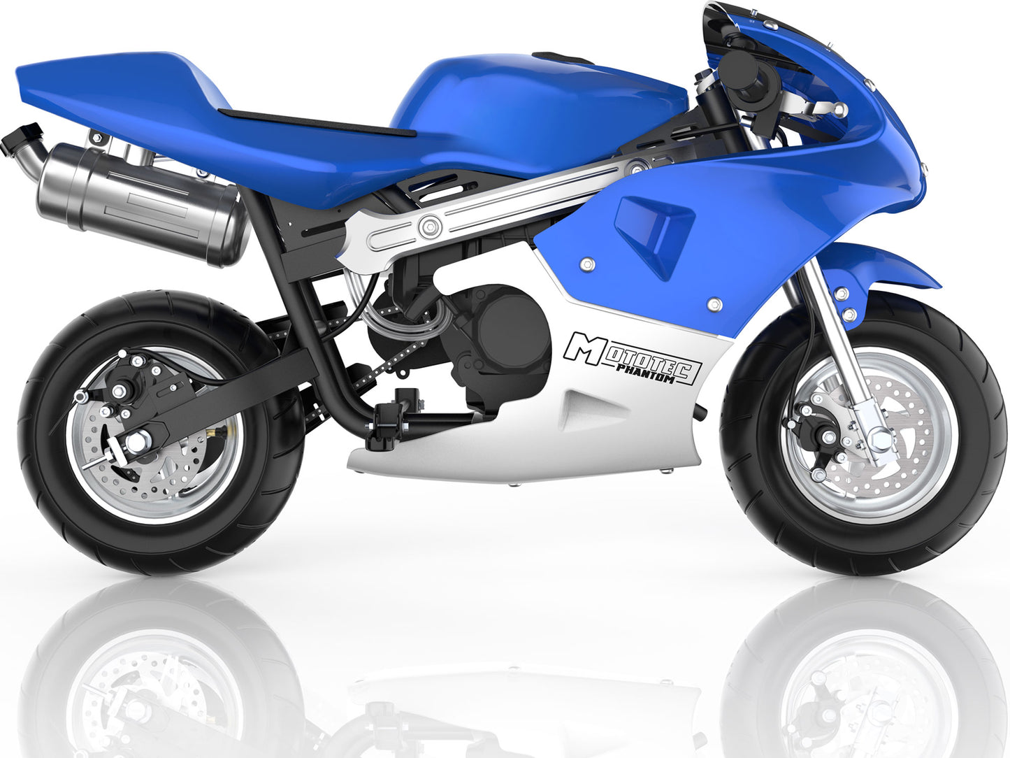 Phantom Gas Pocket Bike 49cc 2-Stroke Blue