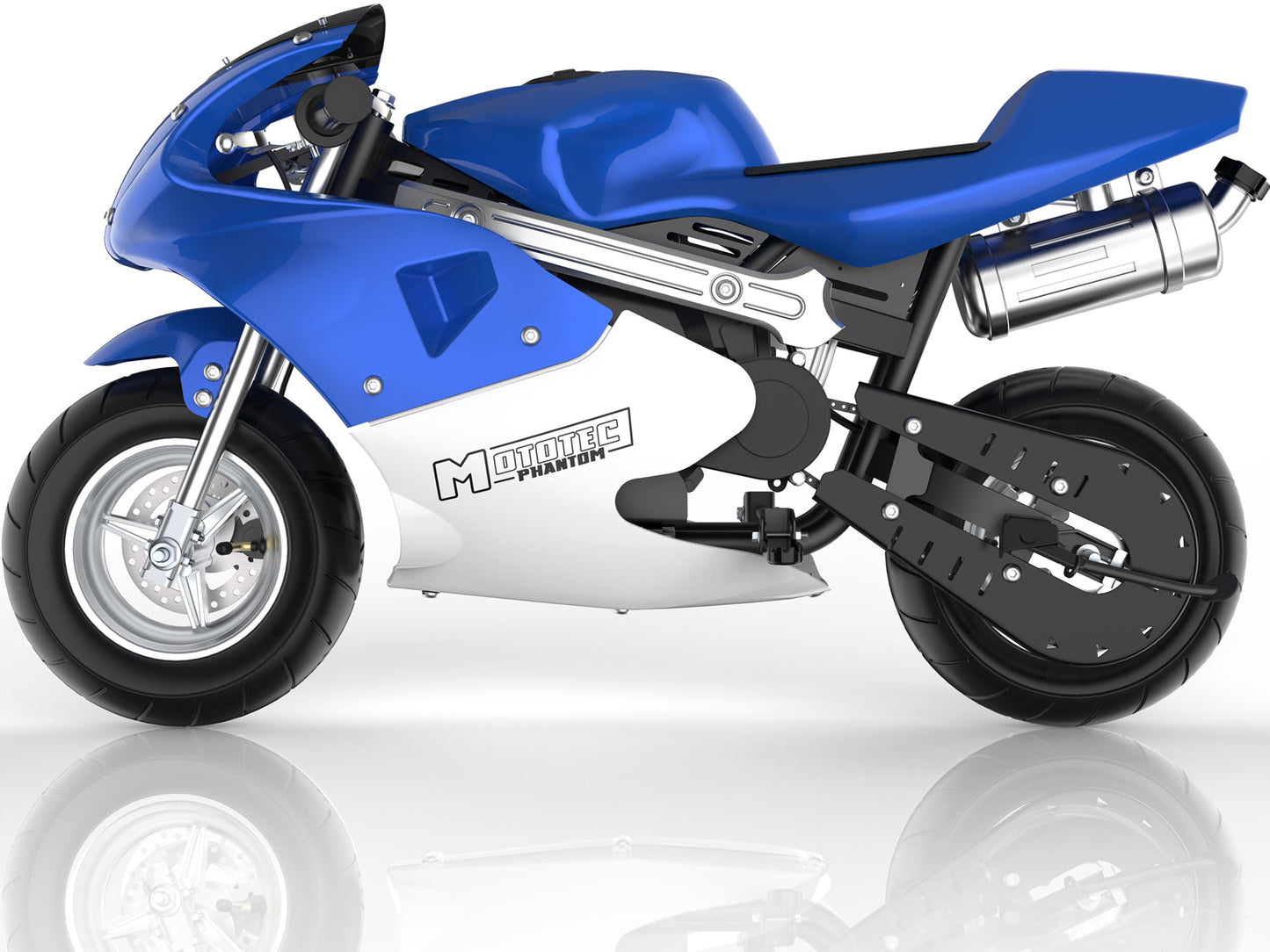Phantom Gas Pocket Bike 49cc 2-Stroke Blue