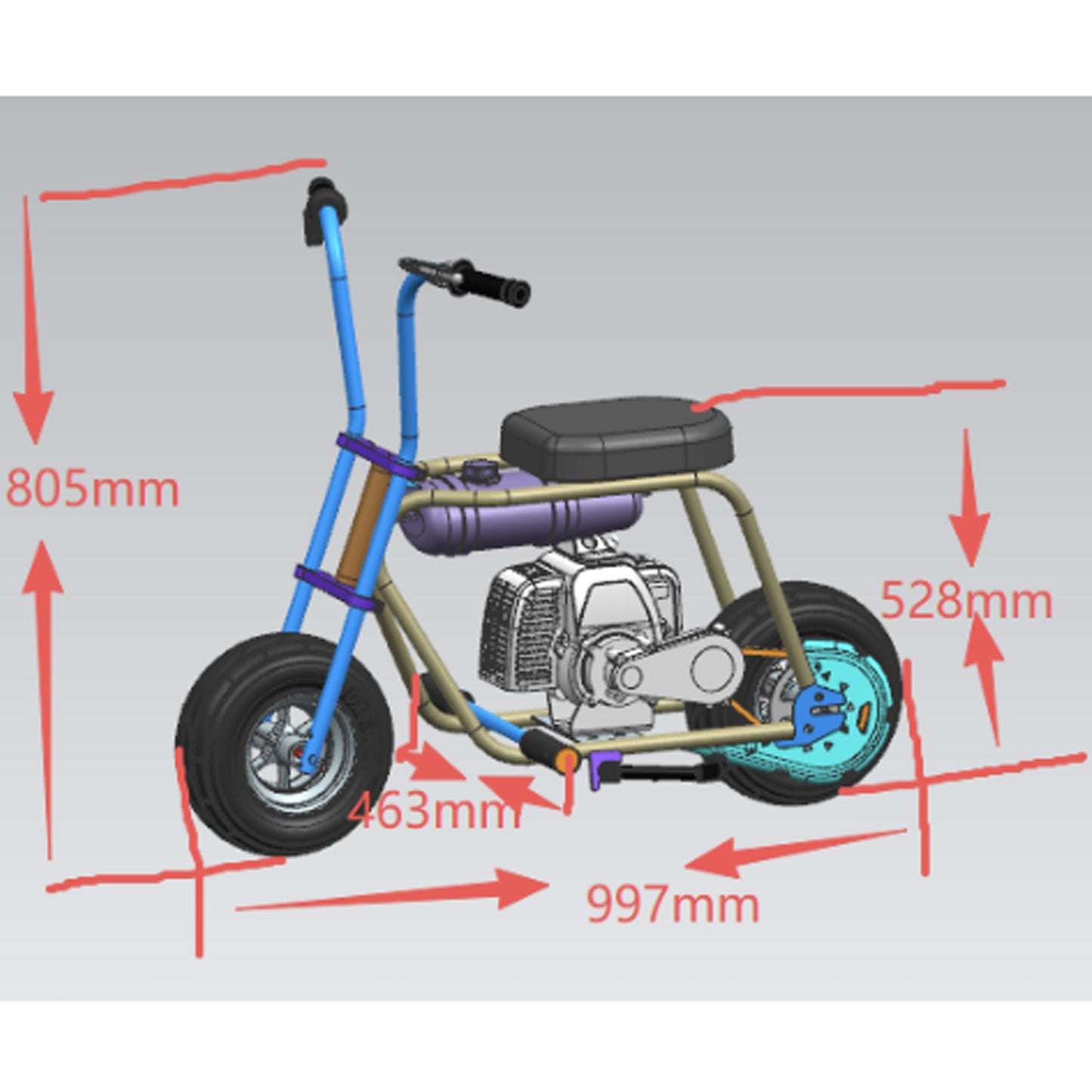 Micro 49cc 2-Stroke Gas Mini Bike